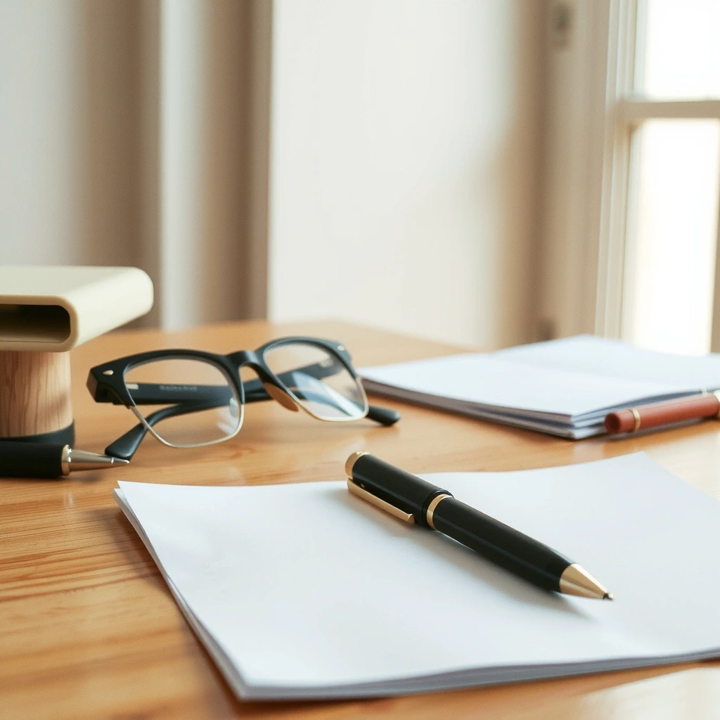 Organized desk setup